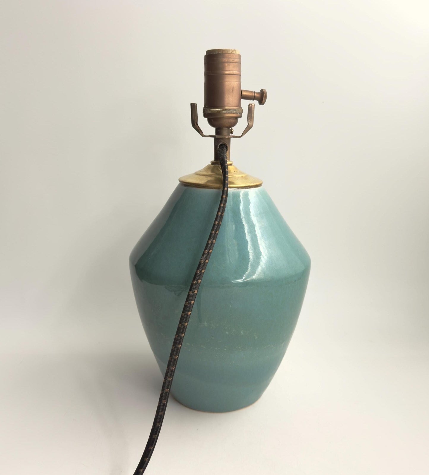 Handcrafted Ceramic Table Lamp with Brass Hardware | Timeless Modern Farmhouse Style