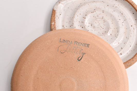 Handmade ceramic spoon rest from the HomeSpun collection, minimalist pottery kitchen accessory in neutral glaze 